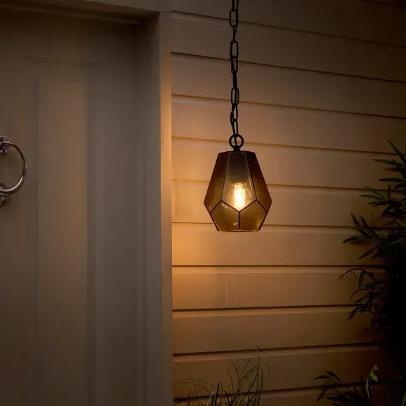 Gem-Shape Pendant Light Adjustable - Smoke, Glass