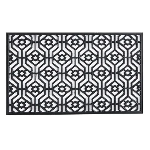 Geo Doormat - Black, Rubber