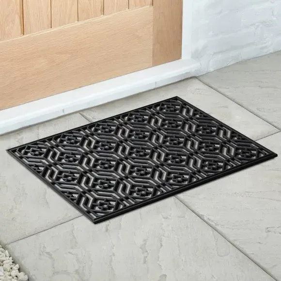 Geo Doormat - Black, Rubber image