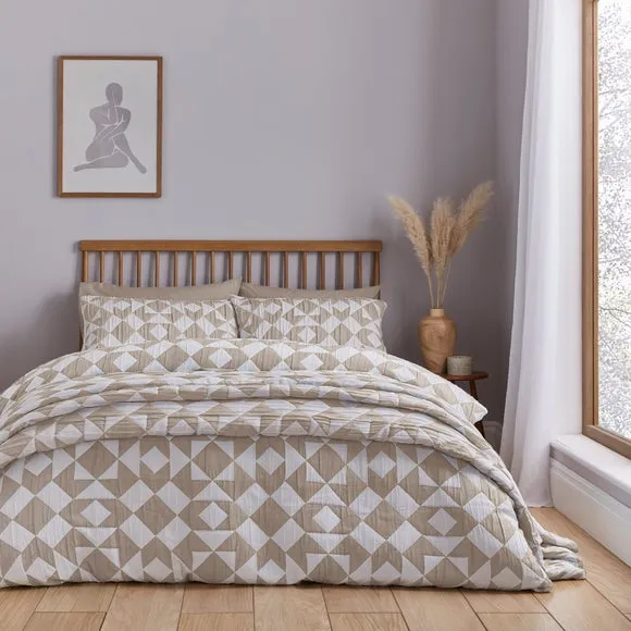 Geo Duvet Cover & Pillowcase Set - Natural