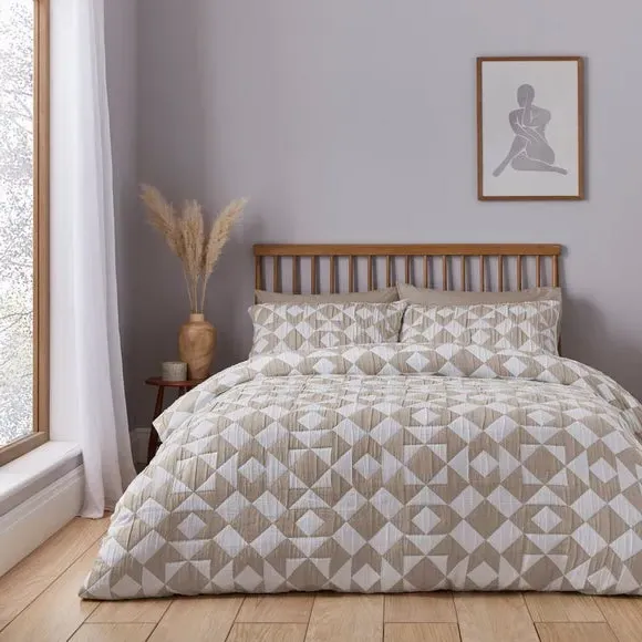 Geo Duvet Cover & Pillowcase Set - Natural