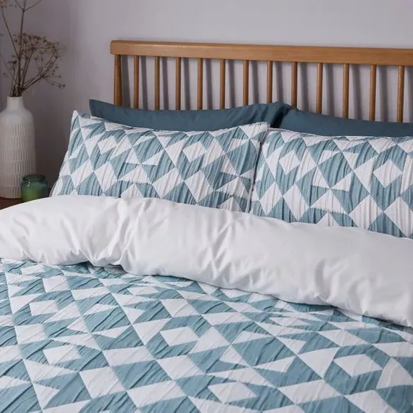 Geo Duvet Cover & Pillowcase Set - Teal
