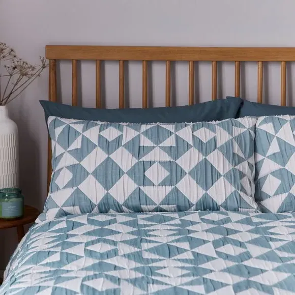 Geo Duvet Cover & Pillowcase Set - Teal