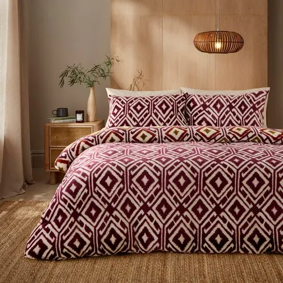 Geo Duvet Cover Set with Pillowcase - Fleece