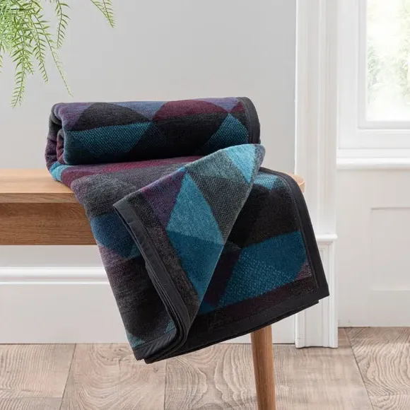 Geo Throw Blanket - Purple, Cotton Mix