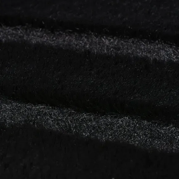 Geometric Arch Rug with Faux Fur - Black