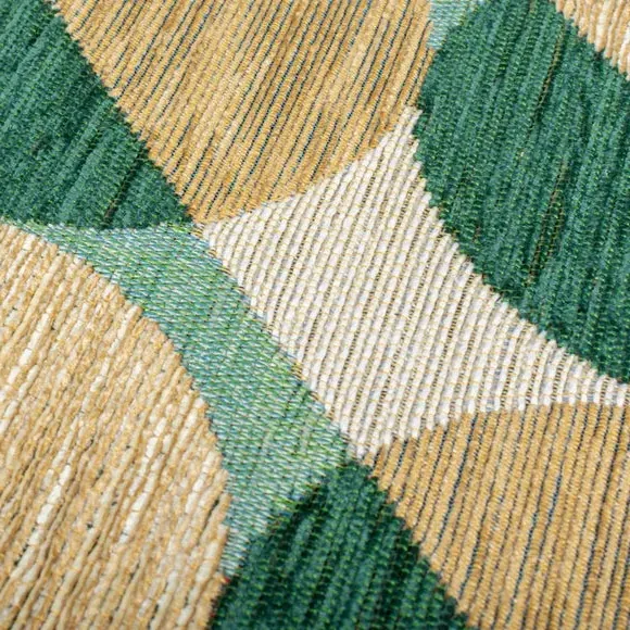 Geometric Circles Rug - Green
