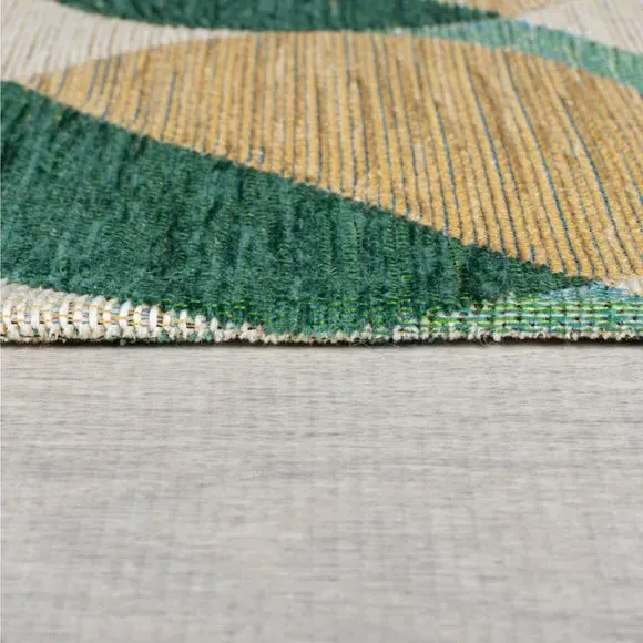 Geometric Circles Rug - Green