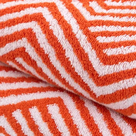 Geometric Cotton Towel - Burnt Orange, Cotton