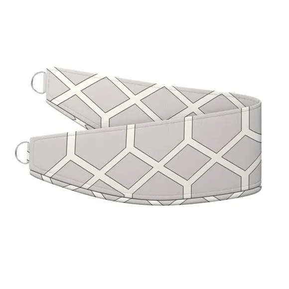 Geometric Curtain Tieback - Putty, Fire Retardant