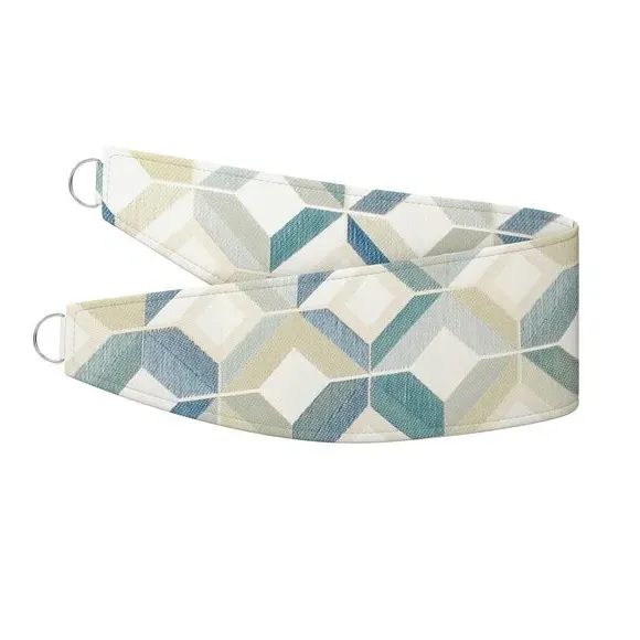 Geometric Curtain Tieback - Seafoam
