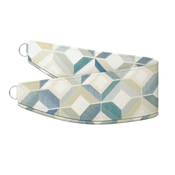 Geometric Curtain Tieback - Seafoam