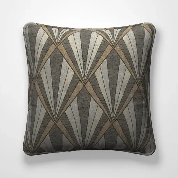 Geometric Cushion Cover - Black, Chrome