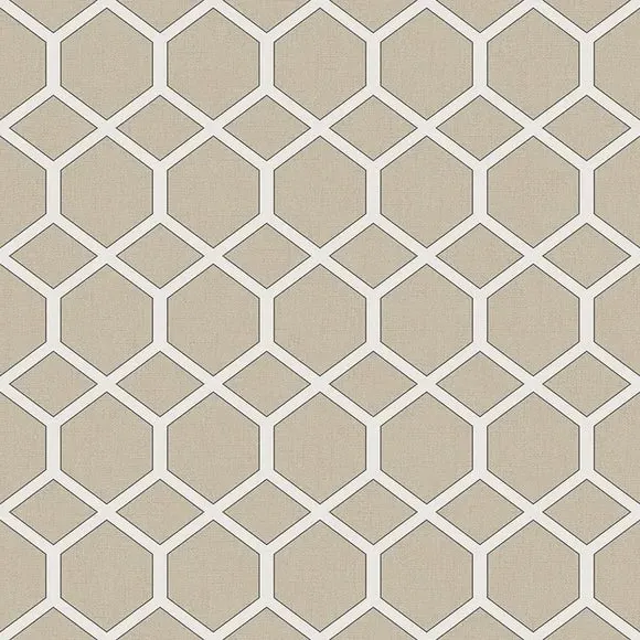 Geometric Cushion Cover Fire Retardant - Flax