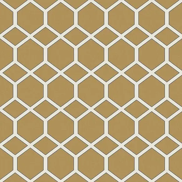 Geometric Cushion Cover Fire Retardant - Ochre