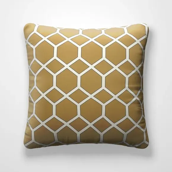 Geometric Cushion Cover Fire Retardant - Ochre