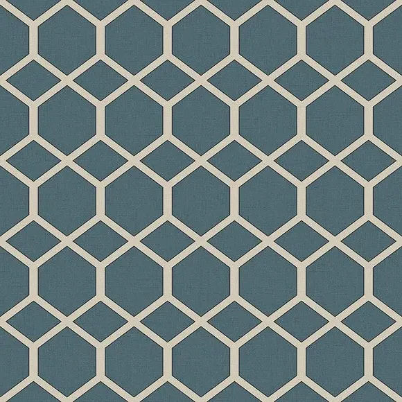 Geometric Cushion Cover Fire Retardant - Peacock