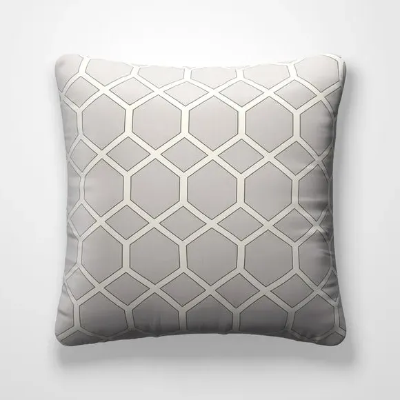 Geometric Cushion Cover Fire Retardant - Putty