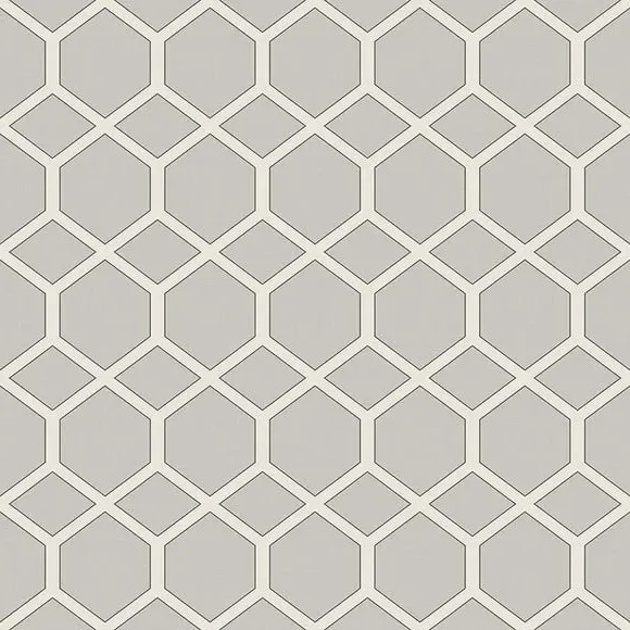 Geometric Cushion Cover Fire Retardant - Putty