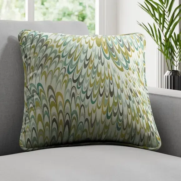 Geometric Cushion Cover - Moss, Cotton