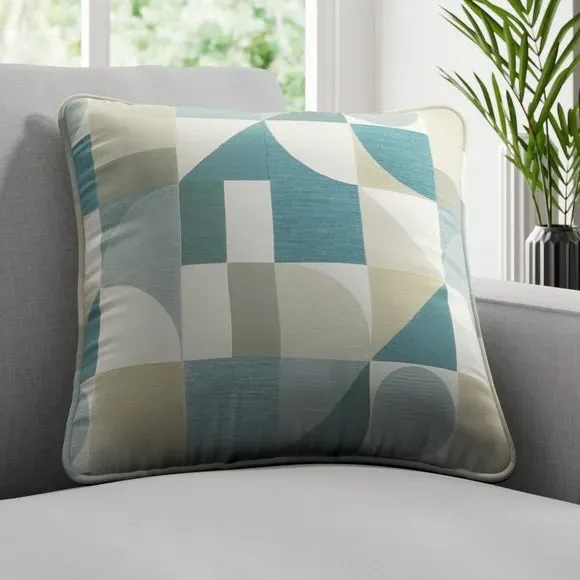 Geometric Cushion Cover - Seafoam