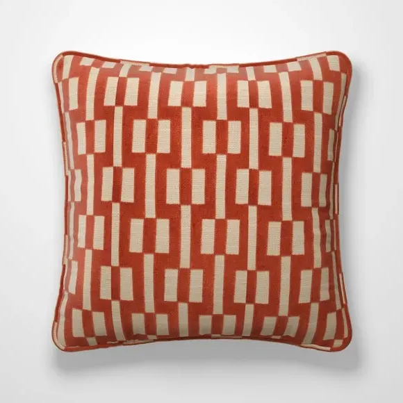 Geometric Cushion Cover - Terracotta, Polycotton