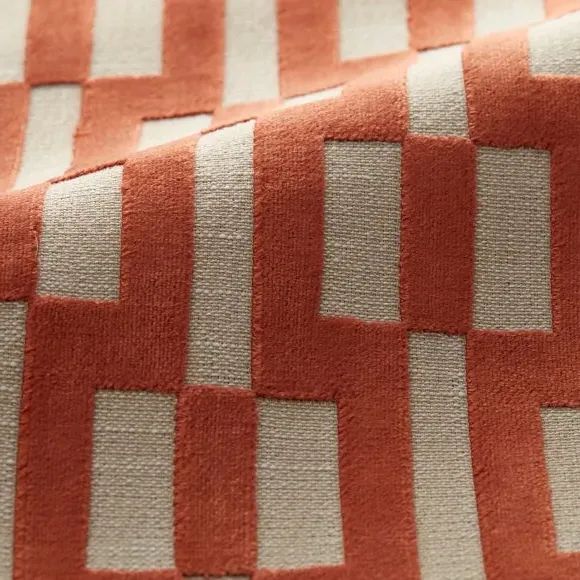 Geometric Cushion Cover - Terracotta, Polycotton