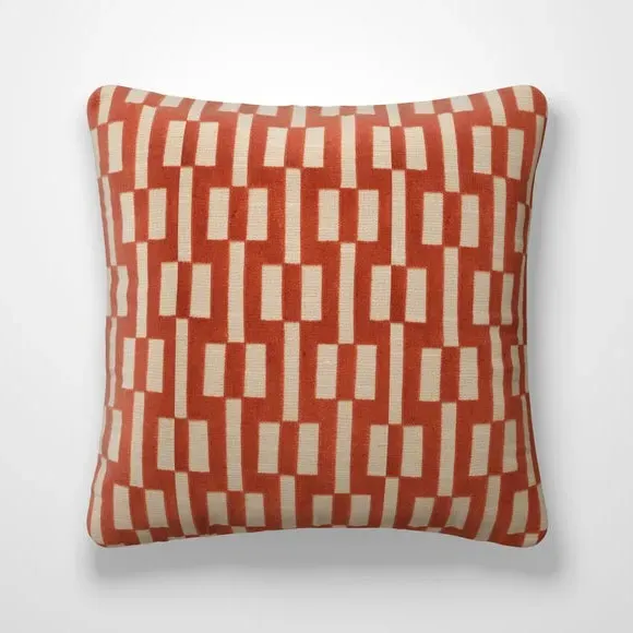Geometric Cushion Cover - Terracotta, Polycotton