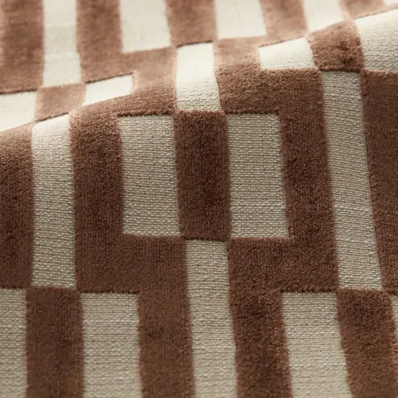 Geometric Cushion Cover - Truffle, Polycotton