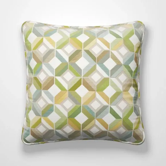 Geometric Cushion Cover with Edge Options - Pampas