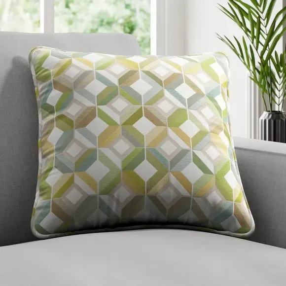 Geometric Cushion Cover with Edge Options - Pampas