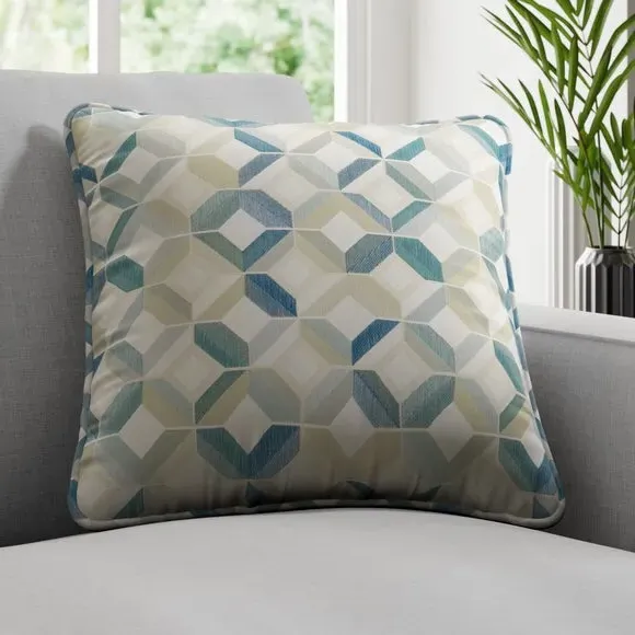 Geometric Cushion Cover with Edge Options