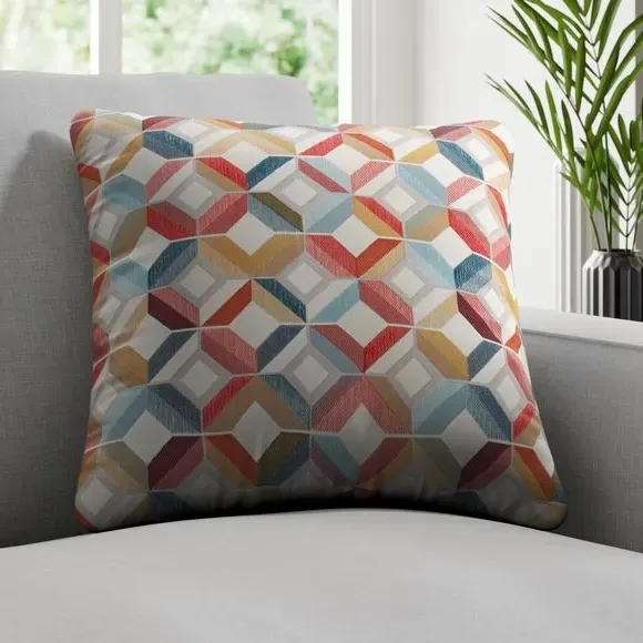 Geometric Cushion Cover with Edge Options image