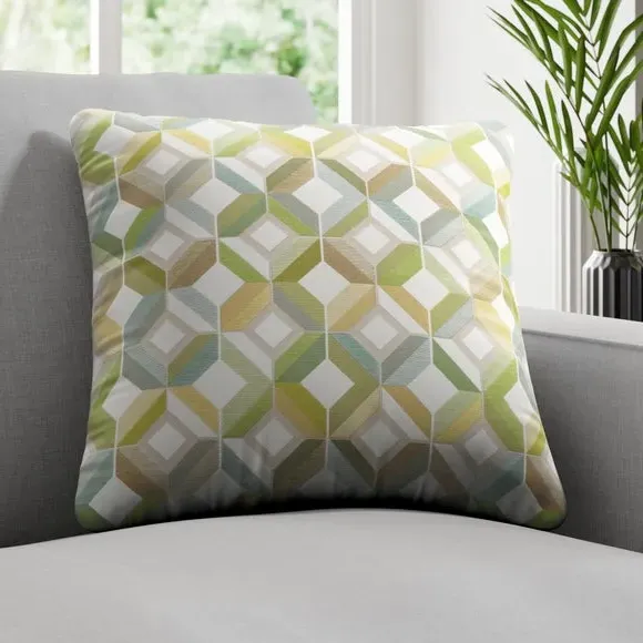Geometric Cushion Cover with Edge Options