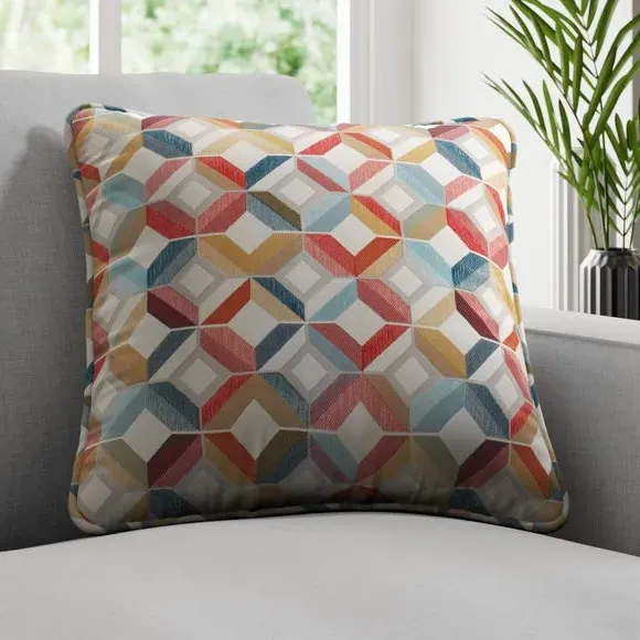 Geometric Cushion Cover with Edge Options