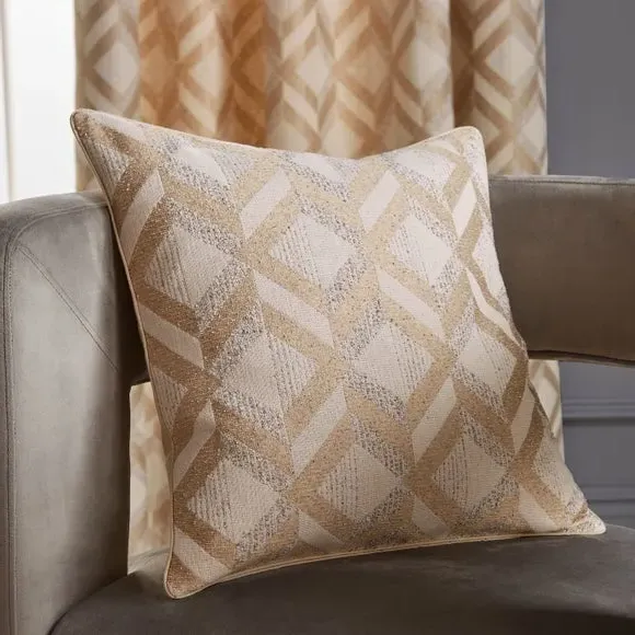 Geometric Cushion with Feather Fill - Natural image