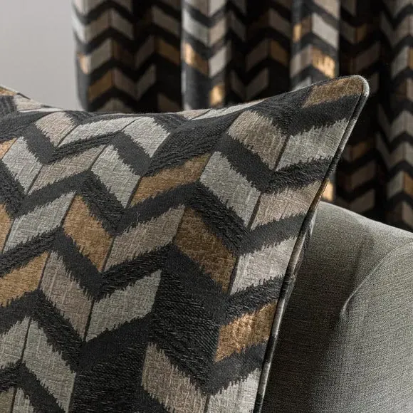Geometric Cushion with Metallic Inserts - Black