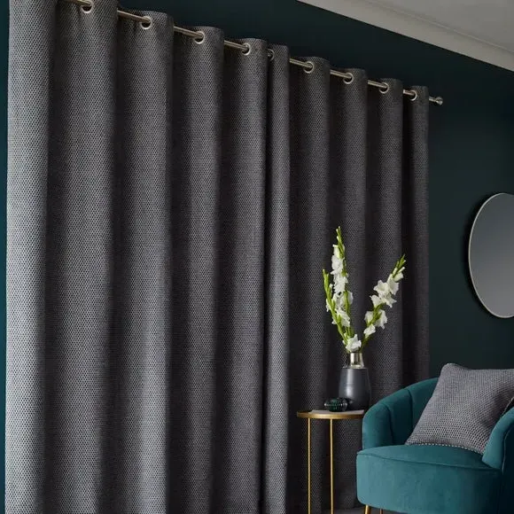 Geometric Cushion with Piped Edge - Grey, Chenille