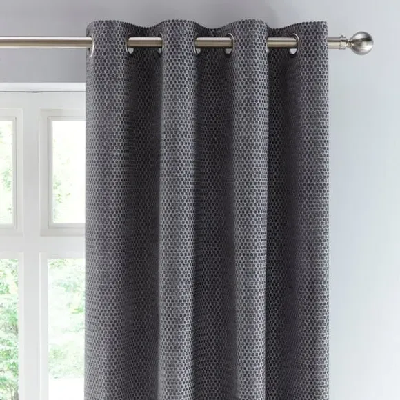 Geometric Cushion with Piped Edge - Grey, Chenille image