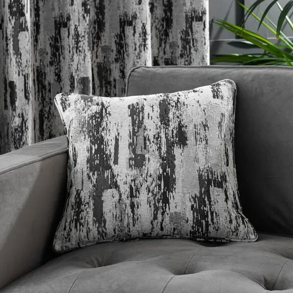 Geometric Cushion with Removable Cover - Charcoal