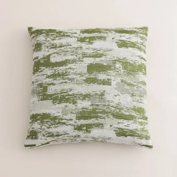 Geometric Cushion with Removable Cover - Moss Green