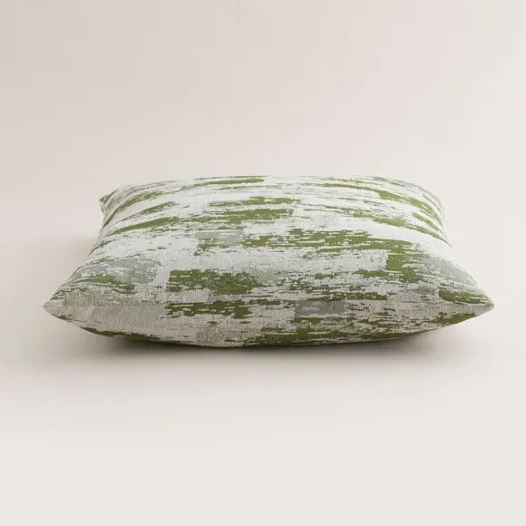Geometric Cushion with Removable Cover - Moss Green
