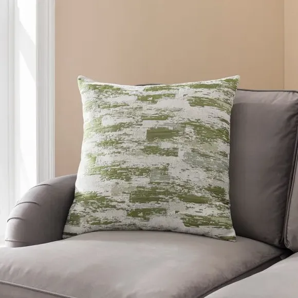 Geometric Cushion with Removable Cover - Moss Green