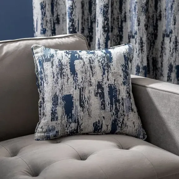 Geometric Cushion with Removable Cover - Navy