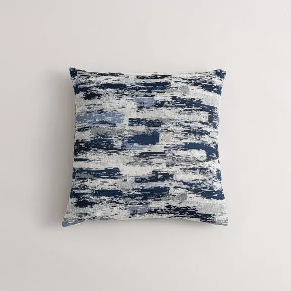 Geometric Cushion with Removable Cover - Navy