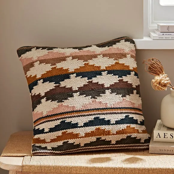 Geometric Cushion with Zip - Natural, Cotton image