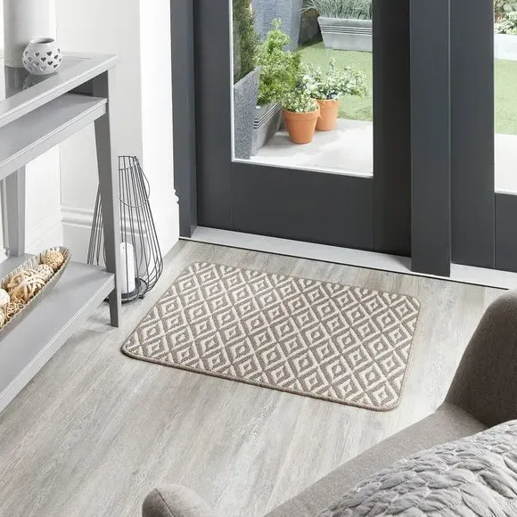 Geometric Doormat Hard-wearing - Natural image