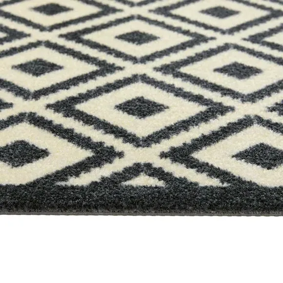 Geometric Doormat Washable - Black/White