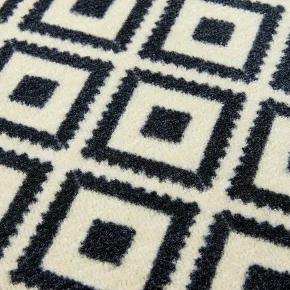 Geometric Doormat Washable - Black/White