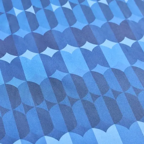 Geometric Duvet Cover Set - Blue, Cotton